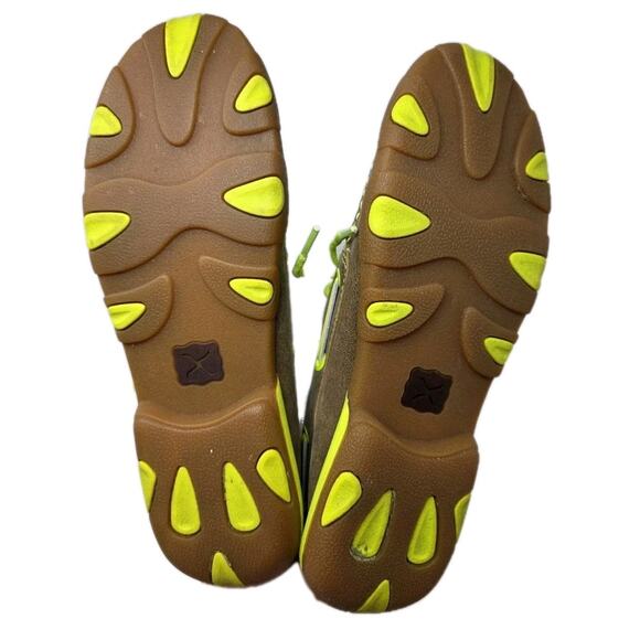 Twisted X Women's 7.5 Bomber Driving Mocs Boat Shoes Leather WDM0010 Neon Yellow - Picture 7 of 10